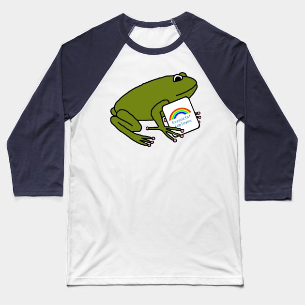 Frog Shows Support for Essential Employees with Rainbow Baseball T-Shirt by ellenhenryart